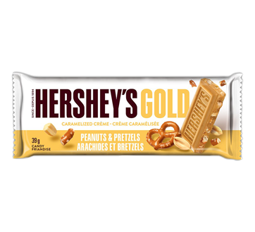 Hershey's Gold Peanuts & Pretzels Chocolate Bar, 39 g