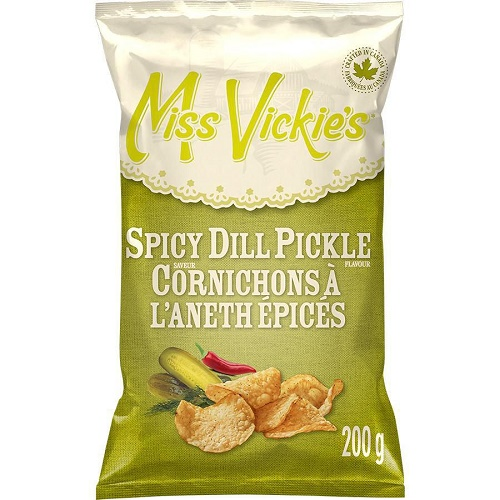 Miss Vickie's Spicy Dill Pickle Kettle Cooked Potato Chips 200g