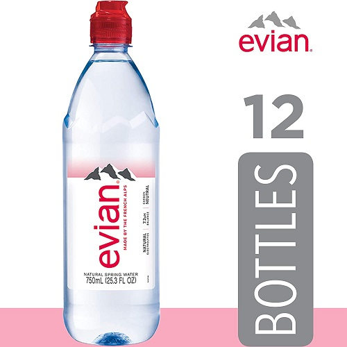 EVIAN, Natural Spring Water, 750 mL