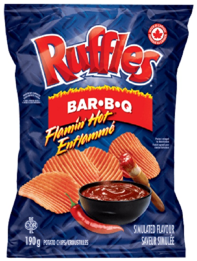 RUFFLES, Flamin' Hot Bbq Chips, 190 g