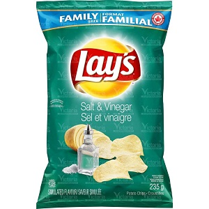 LAY'S, Salt and Vinegar Flavoured Chips, Value Pack, 235 g